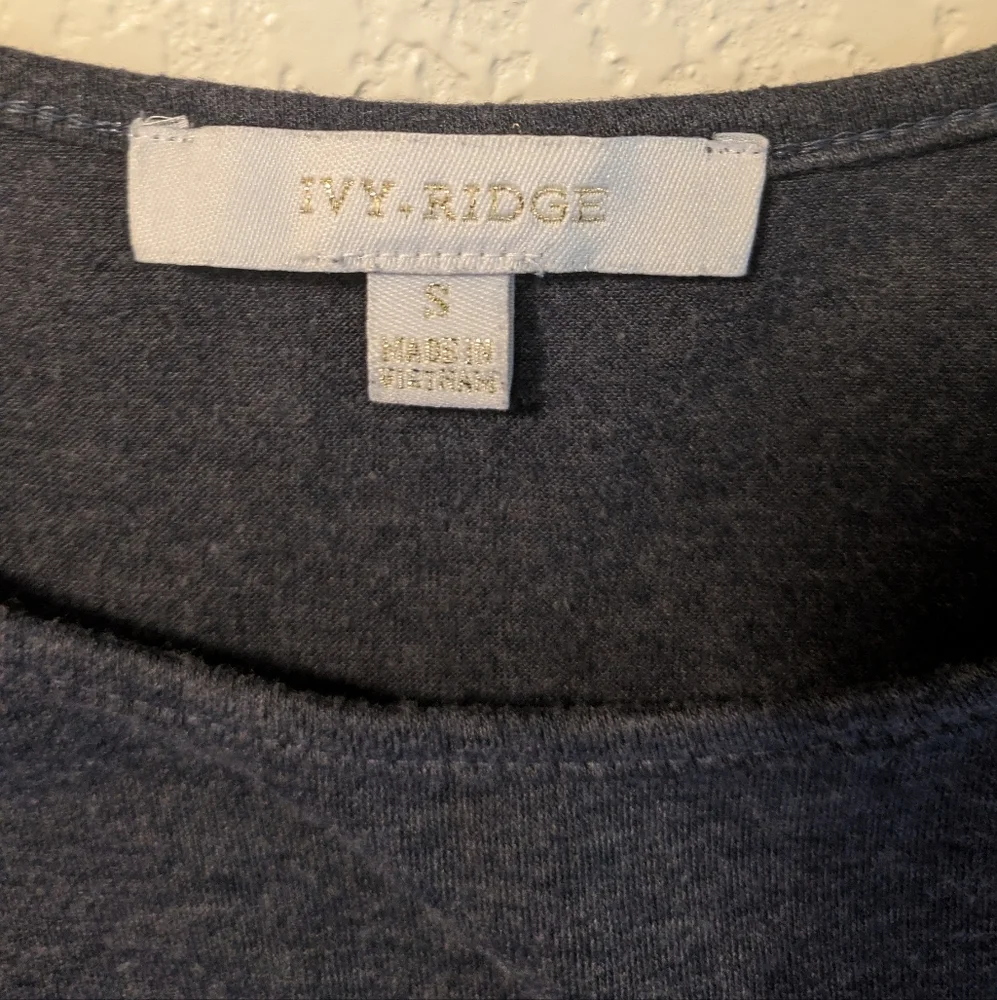 Women's Ruffle Sleeve Tie-Front Top - Navy - Picture 3 of 3